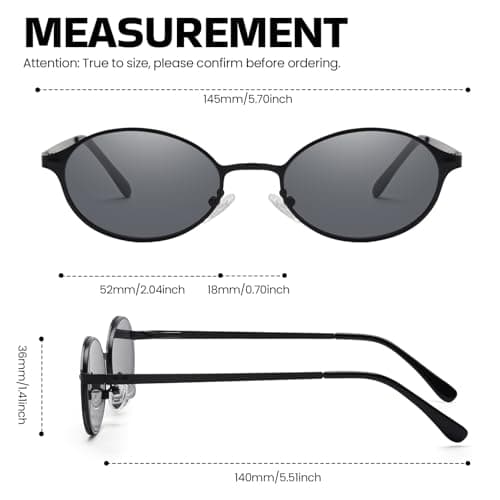 SODQW Trendy Oval Sunglasses for Women Small Gold Frame Fashion Designer Ladies Shades with UV400 Protection - Thumbnail 4