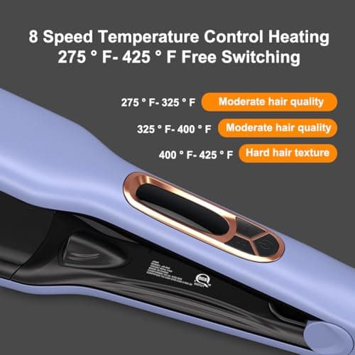 JINRI Hair Iron, Hair Brush, Pumped-Up Volume, Adjustable Temp, 360 ° Tail Rotation, Lasting Volume, for Short Or Thin Hair, Dual Voltage (100-240V), Volumizing Hair Iron, Purple, 1.28 inch - Thumbnail 6