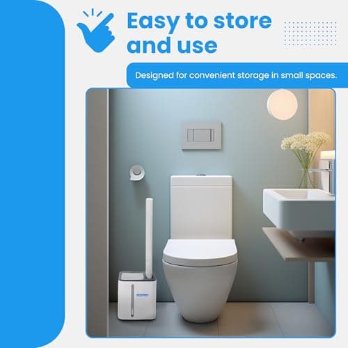 WizardFlush Toilet Brush - Disposable Toilet Bowl-Cleaner for Bathroom - Scrub Brush for Toilet - Space Saving for Storage - Deep Cleaning Wand - Easy to Assemble - Thumbnail 6