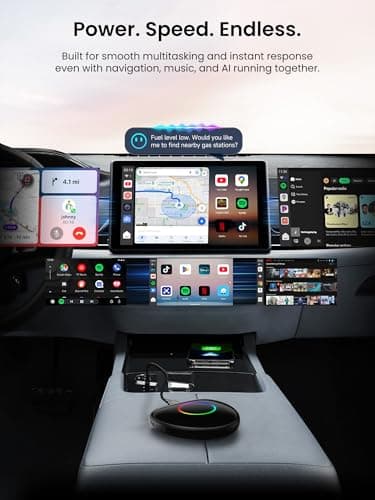 Wireless Carplay Adapter ATOTOOUT Magic AI Box - CarPlay & Android Auto Adapter, 8GB+128GB Android Car Video Box with Built-in 4G/ Wi-Fi/Dual Bluetooth/USB, Built-in GPS, microSD Playback, OTA, CB6D - Thumbnail 4