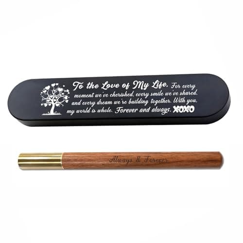 TGCNQ Always & Forever Engraved Gel Pen, I Love You Wooden Pen Gift