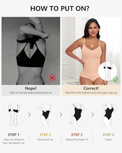 POSESHE Women's Fajas Colombianas Tummy Control Shapewear Postpartum Full Body Shaper Butt Lifter Bodysuit - Thumbnail 5