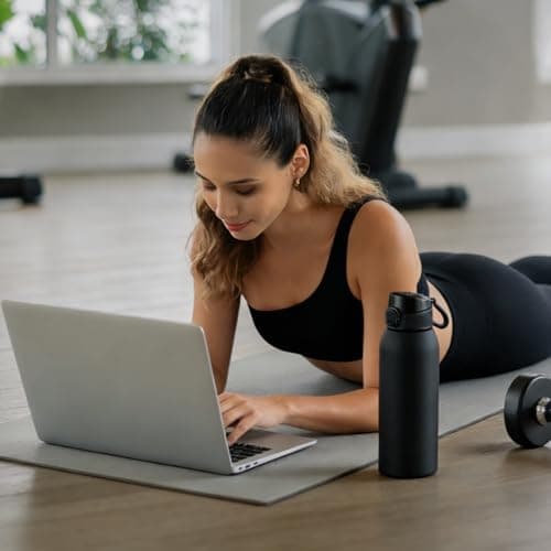 Insulated Water Bottle 24 oz with Dustproof Lid, Carry Handle & Tea Infuser, BPA-Free & Leakproof, Stainless Steel Water Bottles Ideal for Fitness, Hiking, Office & Outdoor Use (Black) - Thumbnail 5