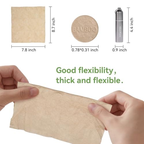 Compressed Towel Tablets, Bamboo Camping Toilet Paper Tablets, Disposable Coin Tissues, Perfect for Travel, Hiking, Backpacking - 100 Pack - Thumbnail 3