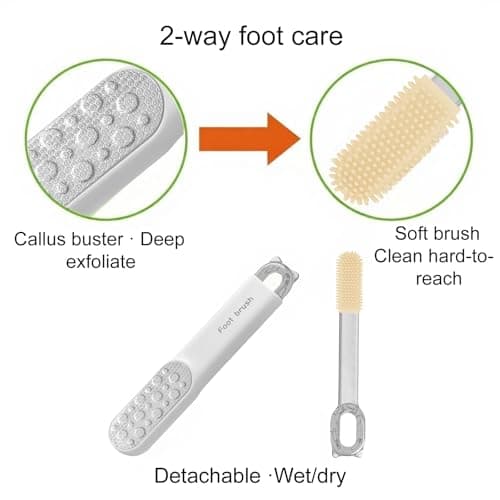 Stainless Steel Foot File, 2-in-1 Sided Pedicure Callus Remover (White) - Thumbnail 2