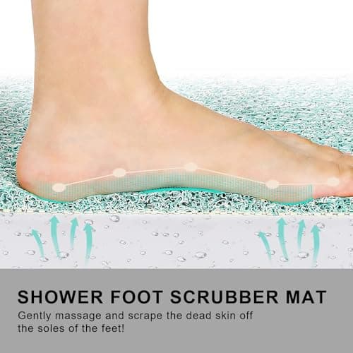 Nonslip Bathtub Mat, Anti Slip Bath Mat 0.6" Extra Thick, Quick Dry Bath Tub Anti Slip Shower Mat, Loofah Non-Slip Bath Mat for Tub Bathroom Pool Kitchen Entryway Home Hotel(Blue 16x24) - Thumbnail 6
