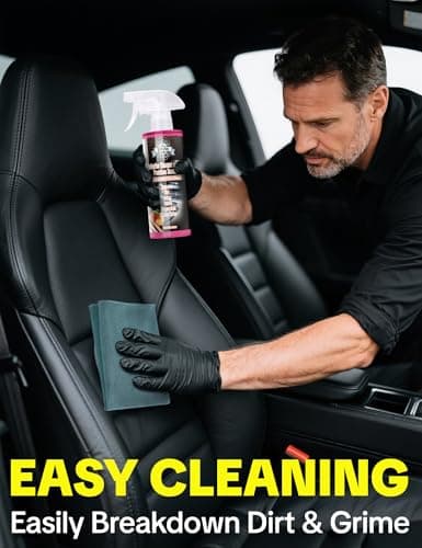 Car Interior Cleaner Spray, Multipurpose Leather Seat Cleaner Upholstery Car Cleaning Kit Auto Dashboard Vinyl Detailing Supplies Kit,Peach Scent - Thumbnail 4