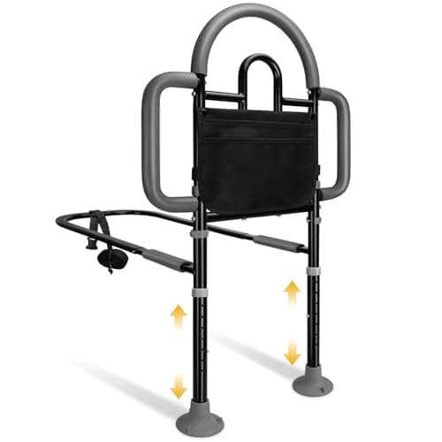 EASYVAVA Bed Rails for Elderly Adults Safety, Adjustable Bed Assist Rail - Portable Bed Cane Supports 400 Lbs,ASTM Approved Bedside Safety & Stability for Seniors,for Bed Frames 14.57"-20.67" - Image 1