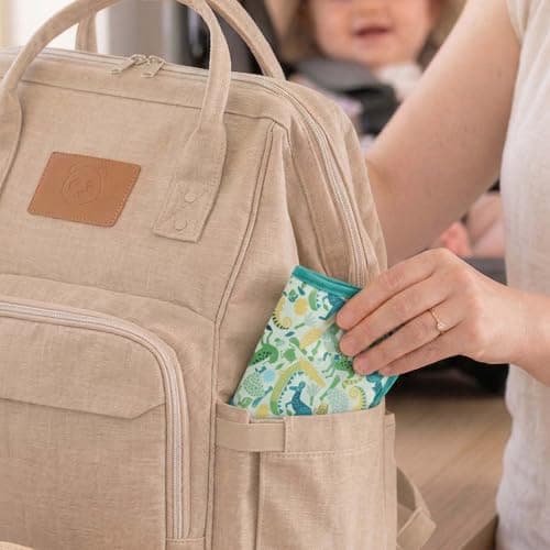 CIVARUA KIDS 3-Pack Waterproof Baby Bibs for Eating - Mess Proof Lightweight Toddler Feeding Bibs with Large Food Catcher, Food-Grade Baby Eating Essentials, Easy to Put On & Clean(Green Animals) - Thumbnail 6