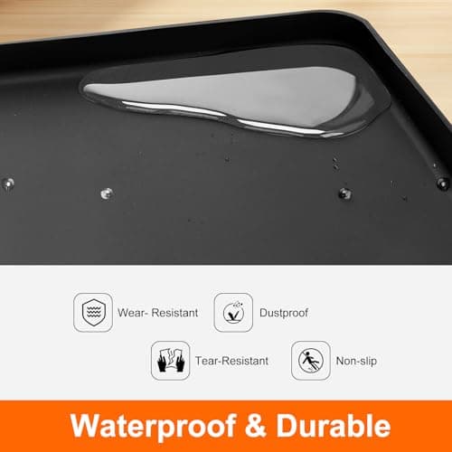 Mini Fridge Mat Set of 2, 23.6x23.6x0.6 Inch Non-Slip Thick Under Refrigerator Silicone Mat, Leak-Proof Washer Drip Tray for Carpet Floor Protection, Black - Thumbnail 5