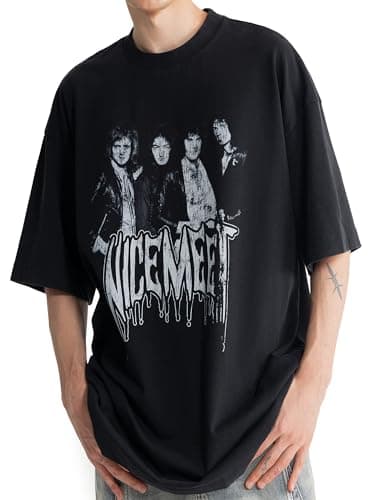 Nicemeet Refined Fabric Mens Crew Neck T Shirts Workout Short Sleeve Tee Tops Bulk (US, Alpha, X-Large, XX-Large, Regular, Regular, Band) - Image 1