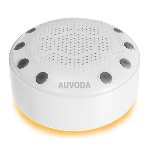 AUVODA S318 White Noise Machine, Portable Sound Machine for Sleep with Bluetooth, 25 Non-Looping Sounds, 11-Color Night Light, Memory & Timer, USB-C Powered, for Baby Kids Adults Home Office Travel - Image 1