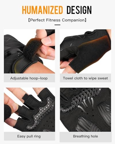 ATERCEL Cycling Gloves, Bike Gloves for Men, Bicycle Gloves for Cycling, Workout, Gym, Training, Weight Lifting Outdoor, Dirt Bike, Mountain Bike, and Riding (Black, X-Large) - Thumbnail 5