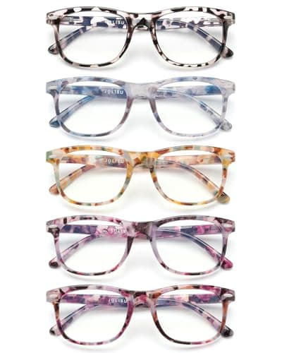 JOLISU 5 Pack Reading Glasses For Women - Stylish Blue Light Blocking Readers -Womens Men Spring Hinge Eyeglasses (2.25) - Image 1