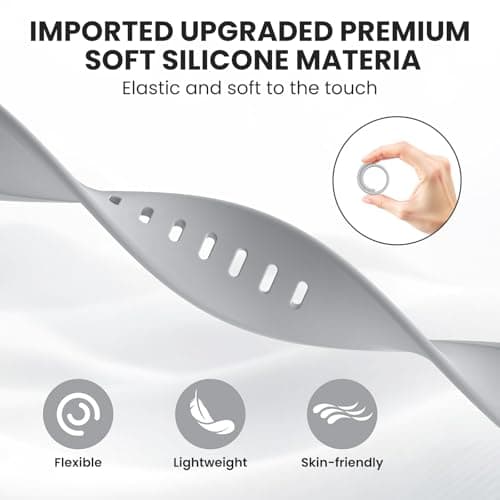 Sport Band Compatible with Apple Watch Bands 40mm 38mm 41mm 42mm 44mm 45mm 49mm for Women Men,Soft Silicone Waterproof Replacement Strap for Apple Watch Series 11 10 9 8 7 6 5 4 Ultra 3 2 1 SE - Thumbnail 3