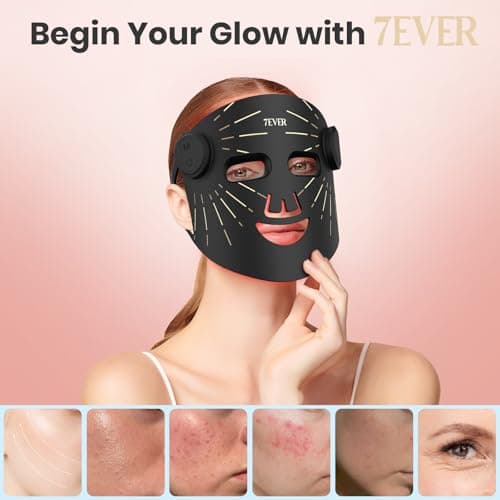 Red Light Therapy for Face,4 Modes Portable LED Face Mask, Red and 850nm Infrared Light Mask,15-Min Timer，256 LED Beads,Rechargeable for At-Home & Travel - Thumbnail 2