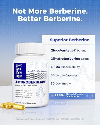 Elgin® Precision Berberine Supplement - Patented GlucoVantage Dihydroberberine Supplement 5X Absorption, Supports Healthy Weight Management*, Gentle on Stomach, Non-GMO 60 Veggie Capsules - Thumbnail 2