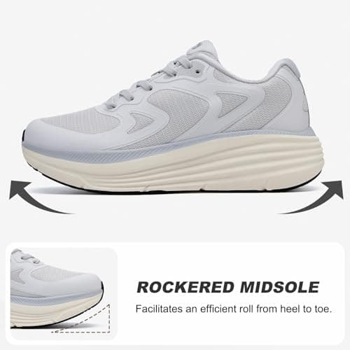 ALEADER Running Shoes for Women, Arch Support Walking Shoes, Tennis Shoes Womens Fashion Sneakers Light Gray Size 9 - Thumbnail 5