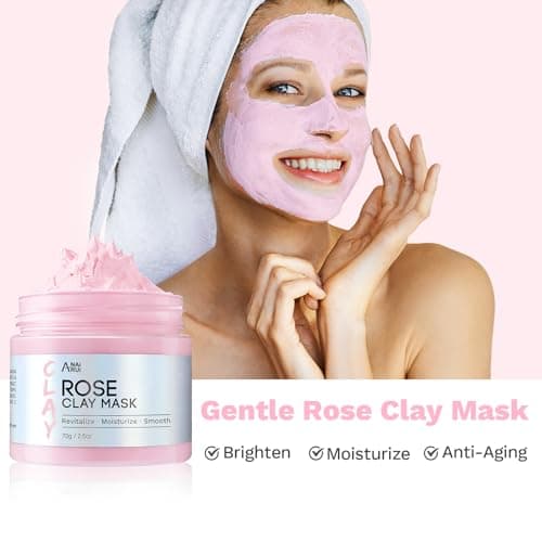 ANAI RUI 3 Pack Clay Mask Set Turmeric Vitamin C Clay Mask -Rose Facial Mask -Avocado Green Tea Mud Mask Smoothing, Hydration & Glow,Spa Gift Set, Self Care for Women Teens 2.5 oz Each - Thumbnail 4