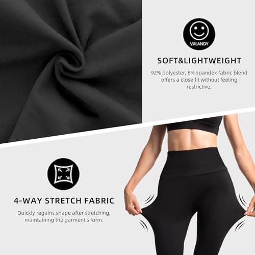 Ipletix Capri Leggings with Pockets for Women-2 Packs High Waisted Buttery Soft Opaque Yoga Pants for Gym Workout Black LXL - Thumbnail 4