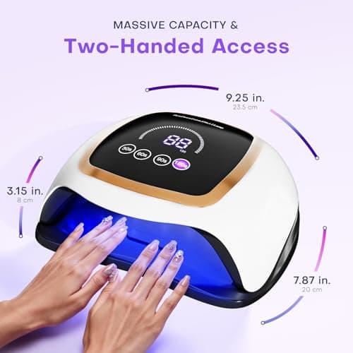 Gugusure UV LED Nail Lamp, Upgrade 180W Nail Dryer for Gel Polish with LCD Display, Auto Sensor and 4 Timer Settings, Professional Curing Lamp Light with 42 Beads for Salon and Home - Thumbnail 3