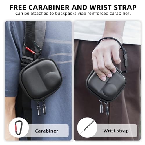 Flymile Osmo Nano Carrying Case (for Cage), Storage Small Bag for DJI Osmo Nano, Travel PU Hard Shell Portable Cover Protector With Carabiner & Wrist Strap Camera Protective Accessories - Thumbnail 5