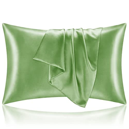 BEDELITE Satin Pillowcase for Hair and Skin, Super Soft and Cooling Similar to Silk Pillow Cases 2 Pack with Envelope Closure, Gift for Women Men(20"x40" King Size, Sage Green)