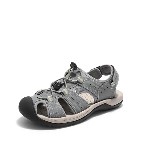 DREAM PAIRS Men's Support Sandals Outdoor Hiking Sandals Closed Toe Athletic Lightweight Walking Comfortable Sandals Water Shoes,Size 13,Grey,DMUMST2503 - Image 1