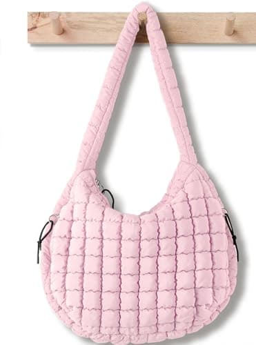 Puffer Tote Bag for Women Large Quilted Tote Bag Quilted Carryall Bag Soft Puffy Crossbody Bag Hobo Handbags Puff Purse - Image 1