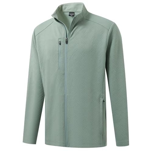 M MAELREG Mens Golf Jackets with Chest Pocket Loose Fit Zip Up Long Sleeve Windproof Warm Sports Golf Winter Jacket - Image 1