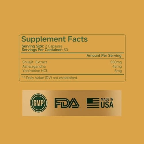 AOVITAO Natural Shilajit Capsules 550mg with Ashwagandha for Men and Women – Daily Wellness Supplement, 60 Capsules - Thumbnail 6