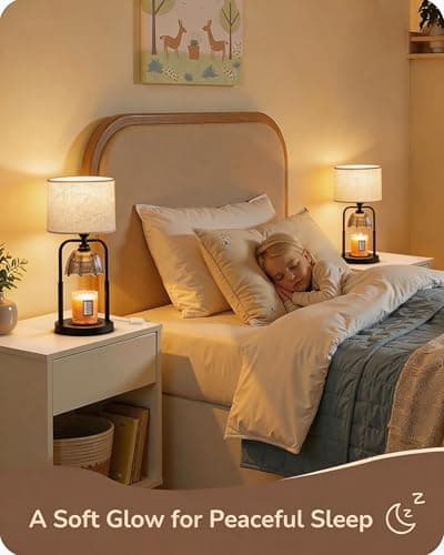 Table Lamp Candle Warmer Flameless 2.5- 6.5in Height Adjustable Timer Dimmer Wax Melt Warmer Lamp for Large 3 Wicks Jar Candles Modern Bedside Lamp for Mothers Day House Warming Home Decor Living Room - Thumbnail 3