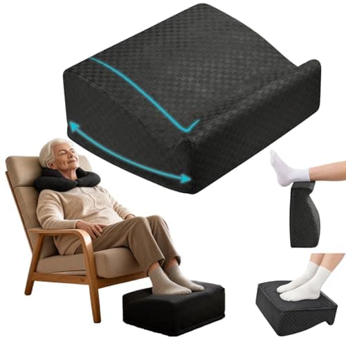 Nockovi Velvet Under Desk Foot Rest with 15° Tilt, Rocking Base, Black - Image 1