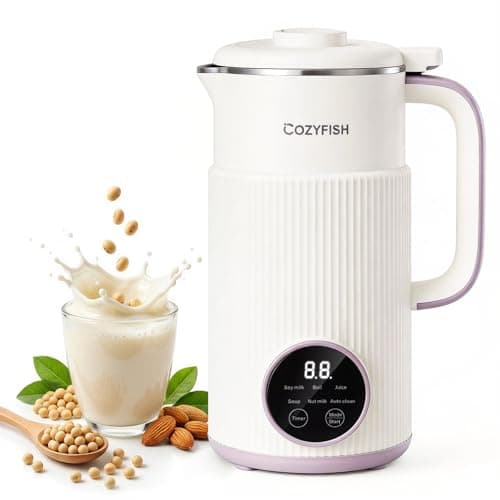 35oz Nut Milk Maker, Compact Soy Milk Maker with 12 Blades, Automatic Almond Oat Milk Machine, Hot & Cold Functions,12H Timer, Auto Clean, Keep Warm, White Batch Plant-Based Milk Maker - Image 1