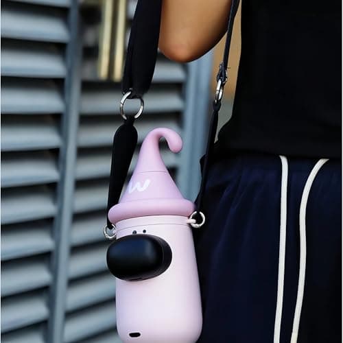 Insulated Water Bottle, 100% Leak-proof Travel Mug | w/baldric & Straw|Silicone Sleeve for Durability | 316 stainless steel cup body | 3-In-1 Lid | Reusable Coffee Travel Mug. (Pink) - Thumbnail 2