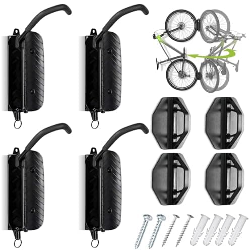 Irosiy 4 Pack Swivel Bike Wall Mount, Bike Hangers for Garage, Space-Saving Vertical Bike Rack, Sturdy Bike Storage Rack Holds Up to 66lbs, Easy to Install. - Image 1