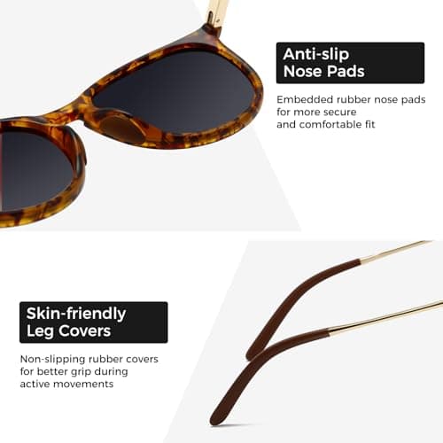 SUNGAIT Original Design Trendy Sunglasses Polarized Vintage Round Classic Retro Style for Women and Men (2025 Amber Frame/Gray Lens) - Thumbnail 5