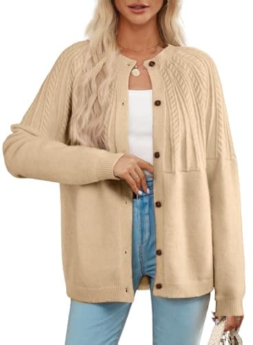 Dokotoo Cardigan Sweaters for Women Lightweight 2026 Fall Outfits Fashion Trendy Women's Open Front Business Casual Crewneck Crochet Knit Womens Cardigans Winter Sweaters - Image 1