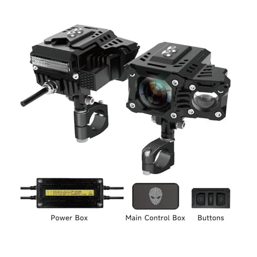 AlienRider M901 Smart Motorcycle Spotlight, 180W Cornering Light, Built-in Six-Axis Gyroscope, 120° Wide Angle, Automatic Brightness Adjustment for High/Low Beam, IP67 Waterproof and Dustproof. - Thumbnail 5