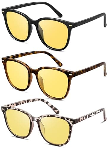 YMRFW Polarized Night Vision Glasses for Women Driving Yellow Lens Reduce Glare Safety Nighttime UV400 Protection - Image 1