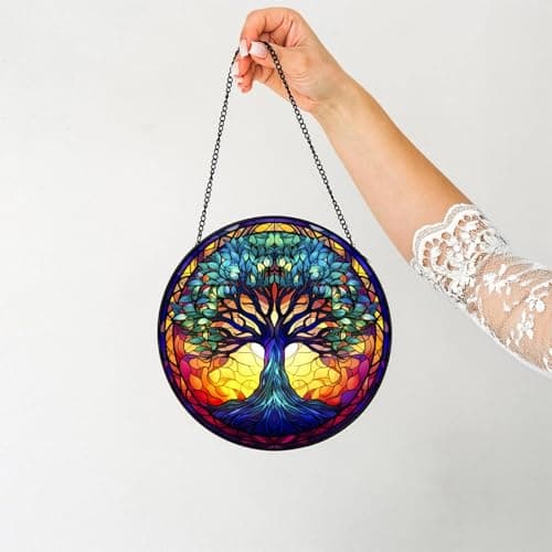 Tree of Life Suncatcher Stained Glass Window Hanging - Thumbnail 5