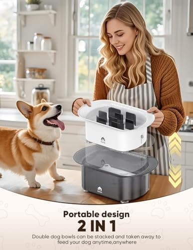 Dog Water Bowl,No Spill Water Bowl for Dogs Reduce Refill & 2-6 Cups Slow Feeder Dog Bowls 2Pieces,Anti Splash No Mess Dispenserl,Anti-Choking Puzzle Food Bowls(with Suction Cup Foot Pad) - Thumbnail 4