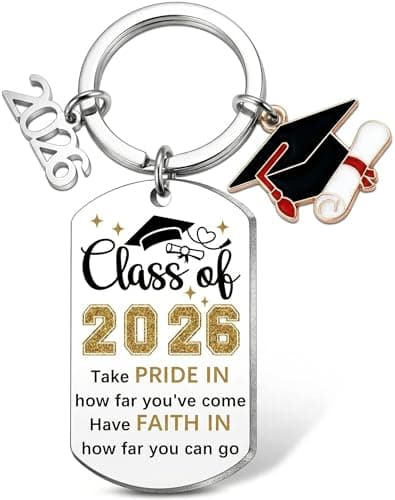 Hyloxs 2026 Graduation Keychain, Bulk Party Favors Souvenir for High School and College Students, Inspirational Gift for Him or Her (Silver-Take Pride) - Image 1