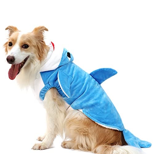 NACOCO Pet Shark Costume Clothes, Cute Christmas Dog Apparel Outfit for Large Dogs, Fall and Winter (Blue, 2XL) - Thumbnail 2