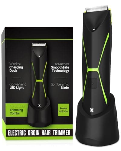 Electric Body Hair Trimmer for Men: Manscape Cordless Ball Body Shaver with Ceramic Blade Waterproof Pubic Hair Groomer Manscaping Rechargeable Wet/Dry Grooming Use for Chest Groin Legs Armpits Travel - Image 1