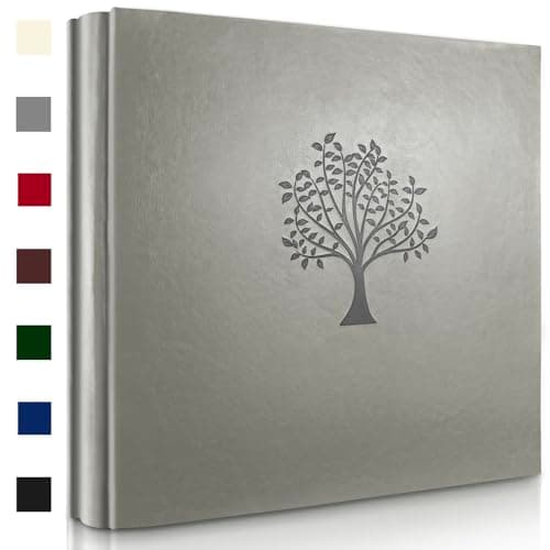 ROHODWELL Photo Album 4x6 600 Pockets Slip In, Extra Large Capacity PU Leather Cover Picture Album, Holds Horizontal & Vertical Photos for Family Wedding Baby Anniversary Christmas Gift (Gray) - Image 1