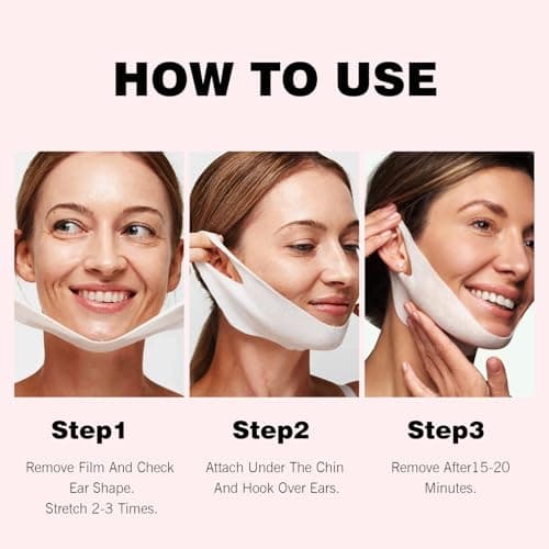 YAFUSIPE V Line Face Lifting Mask, 10 Pack V Line Chin Strap Lifting Double Chin Reducer, Polypeptide Protein Collagen Neck and Face Slimming Masks, Hydrating Neck Sheet Mask for Women Tightening - Thumbnail 3