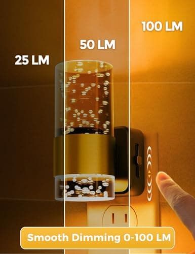 L LOHAS LED Night Lights Plug into wall, Amber Night Light with Adjustable Brightness, Plug in NightLight with Auto Light Sensor, Wall Sconce-Style Design Night Light for Bathroom,Hallway, 2 Pack - Thumbnail 3