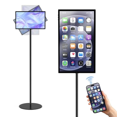 QIXZOCV 15.6" Digital Signage, Capacitive Touchscreen Advertising Display, Adjustable Stand, Android OS Interactive Kiosk, Wireless Screen Mirroring, 4+64GB, Multiple interfaces Available - Image 1