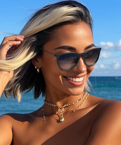 QALLY Sunglasses Womens Polarized Sunglasses-Women: Retro Round Sun Glasses with UV400 Protecion Trendy 3 Pack - Thumbnail 5